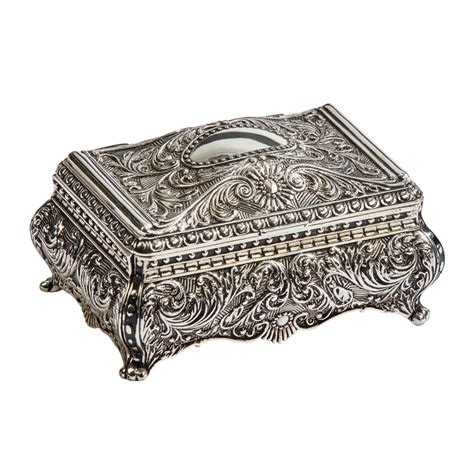 silver vintage jewelry box